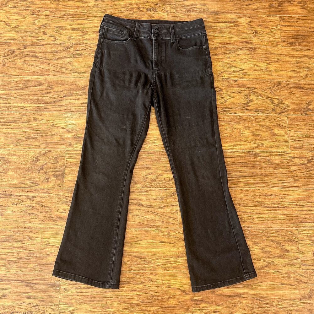 F&F Black Denim Bootcut Stretch Jeans Women's Size 6 Short